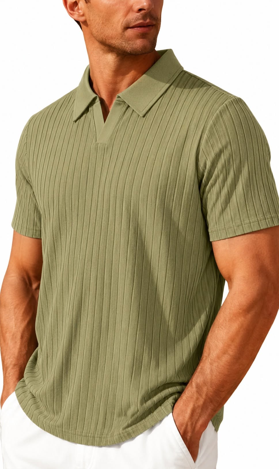 Men's Ribbed Polo T-Shirt