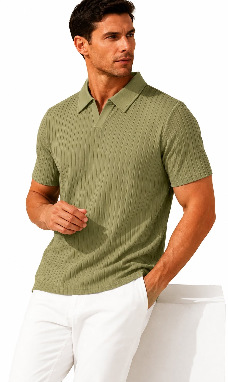 Men's Ribbed Polo T-Shirt