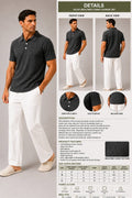 Premium Men's Ribbed Polo T-Shirt in classic Black