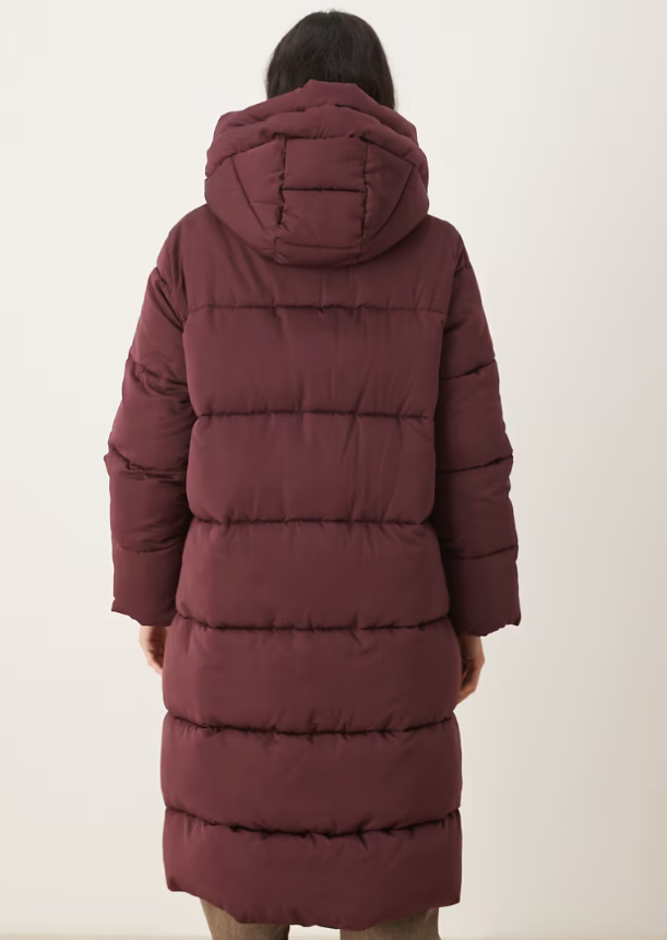 Hooded long line puffer jacket